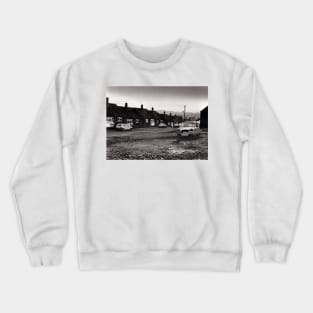 Abandoned three-wheeler Reliant car on a street, Burslem, Stoke on Trent, UK - 1996 Crewneck Sweatshirt